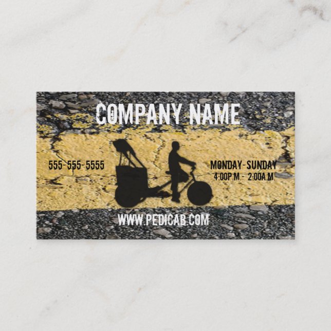 Pedicab Asphalt Business Card (Front)