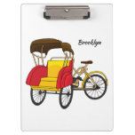 Pedicab rickshaw cartoon illustration  clipboard