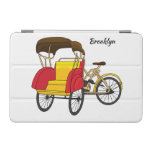 Pedicab rickshaw cartoon illustration iPad mini cover