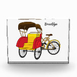 Pedicab rickshaw cartoon illustration photo block