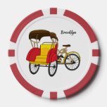 Pedicab rickshaw cartoon illustration poker chips