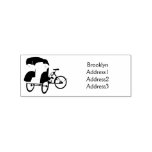 Pedicab rickshaw cartoon illustration rubber stamp