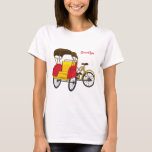 Pedicab rickshaw cartoon illustration T-Shirt