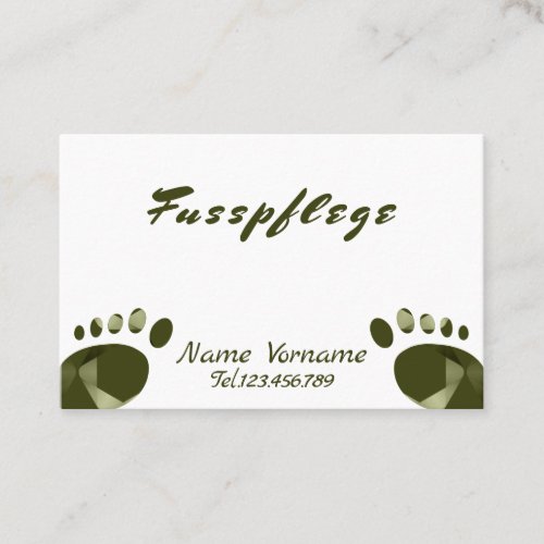 pedicure business card