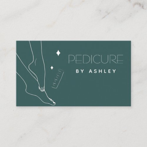 Pedicure Elegant Feet  Sparkle Simple Minimal  Business Card