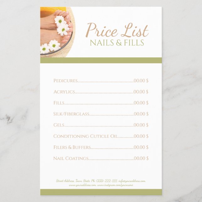 Pedicure Nail Pedicurist Feet Spa Camomile Flyer (Front)