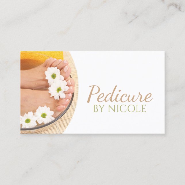 Pedicure Nail Peducurist Feet Spa Camomile Business Card (Front)