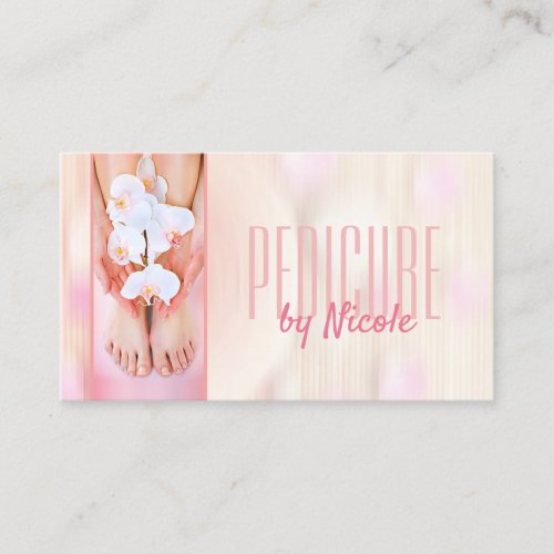 Pedicure Nail Peducurist Feet Spa Orchid Blossom Business Card