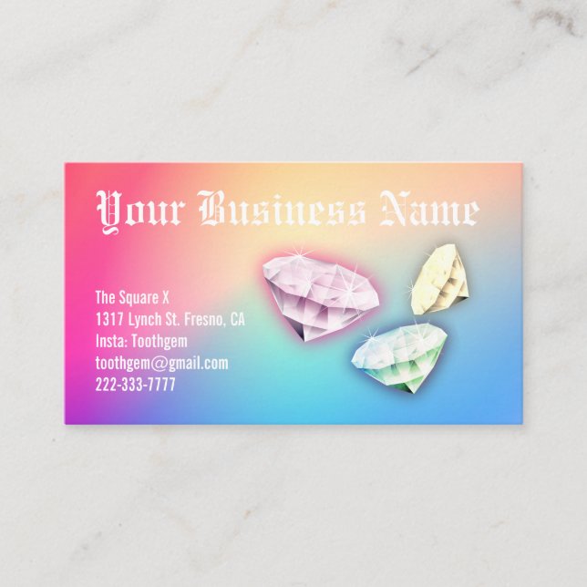 Pedicure with rhinestone Custom Loyalty Punch Business Card (Front)