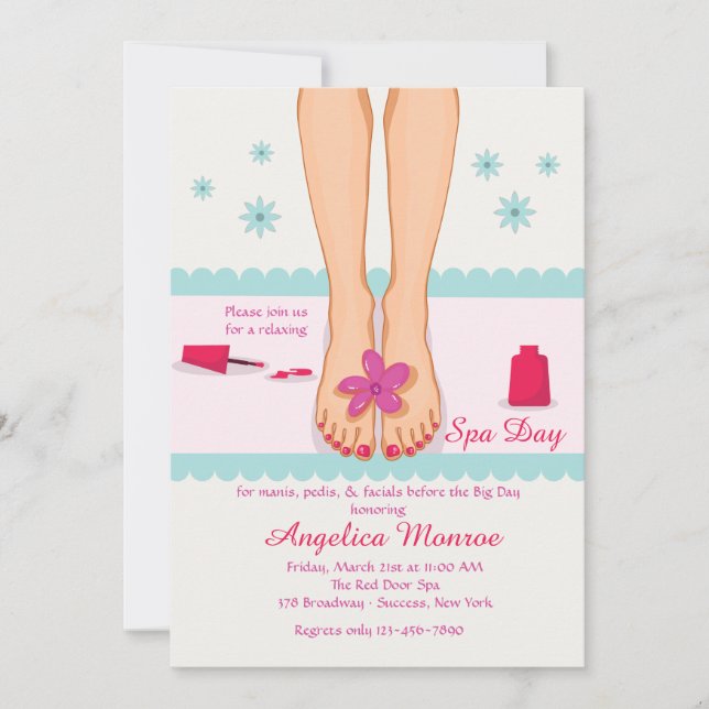 Pedicured Feet Invitation (Front)