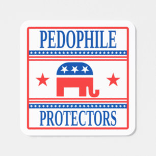 Pedo Protectors, Funny Anti-Trump Epstein Square Sticker