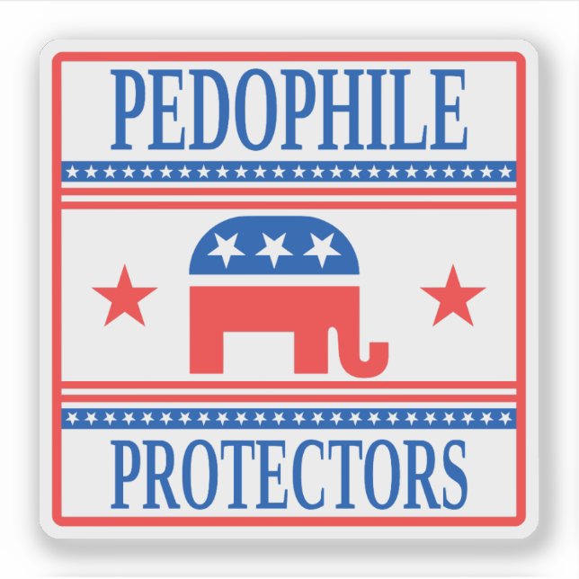 Pedo Protectors, Funny Anti-Trump Epstein Sticker (Front)