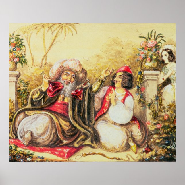 Pedrillo plying Osmin with drink Poster (Front)