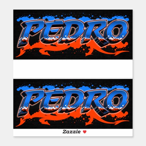 Pedro First Name Graffiti Sticker