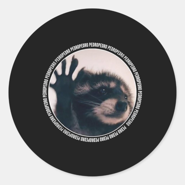 Pedro Funny Raccoon Dancing Meme  Classic Round Sticker (Front)