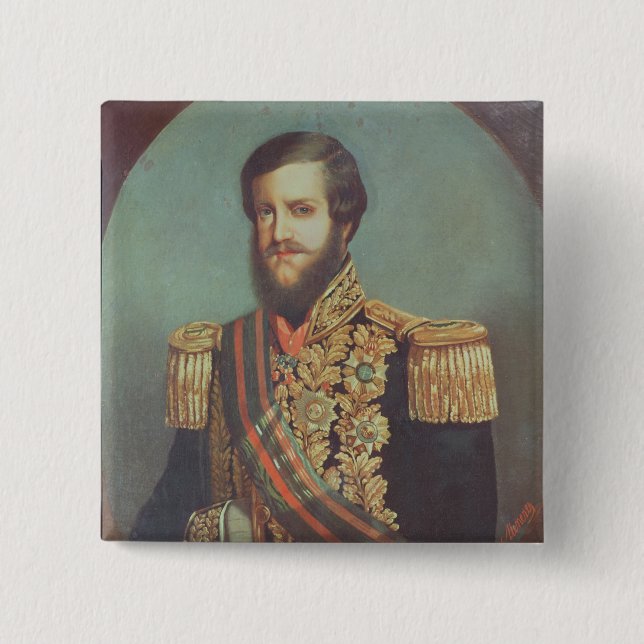Pedro II  Emperor of Brazil Button (Front)
