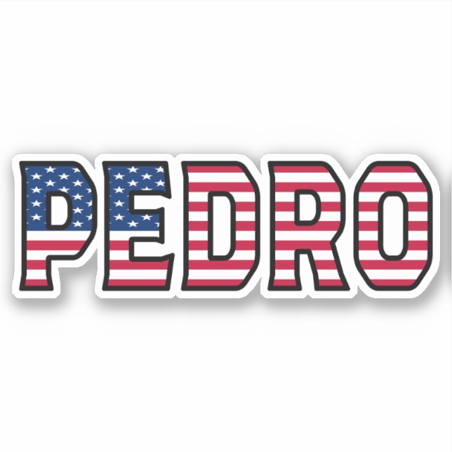 Pedro Name First Name USA Sticker Stickerset (Front)