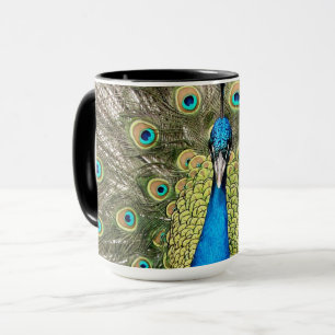 Pedro Peacock Feathers Colorful Wild Bird Peafowl Mug