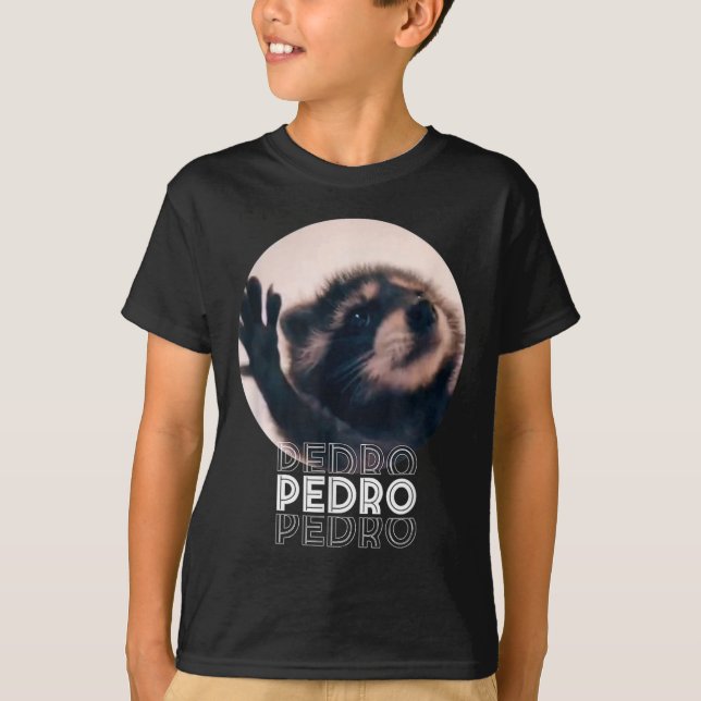 Pedro Racoon Dance Popular Internet Meme Mapache D T-Shirt (Front)