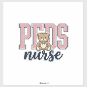 Peds Nurse Teddy Bear Vintage Shirt Design_1 Sticker