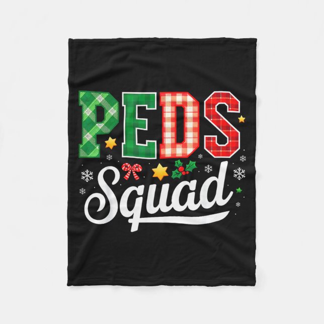 Peds Squad Pediatric Nursing Funny Pediatric Nurse Fleece Blanket (Front)