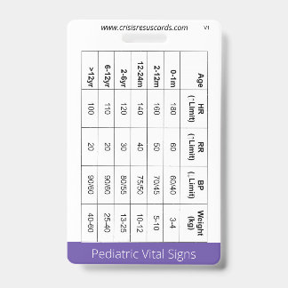 Peds Vital Signs/Crashing Neonate Badge