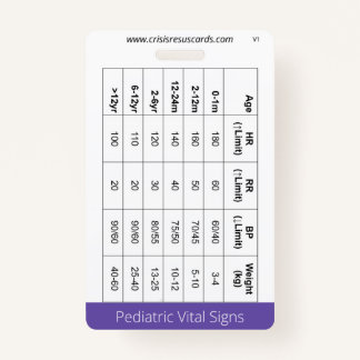 Peds Vital Signs/Crashing Neonate Badge