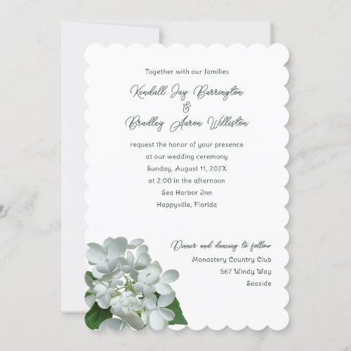 Pee Gee White Wedding Ceremony Invitations