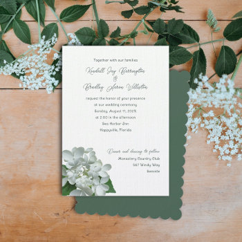 Pee Gee White Wedding Ceremony Invitations by BlueHyd at Zazzle