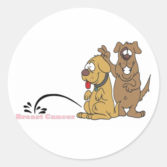 Pee on Breast Cancer Classic Round Sticker (Front)