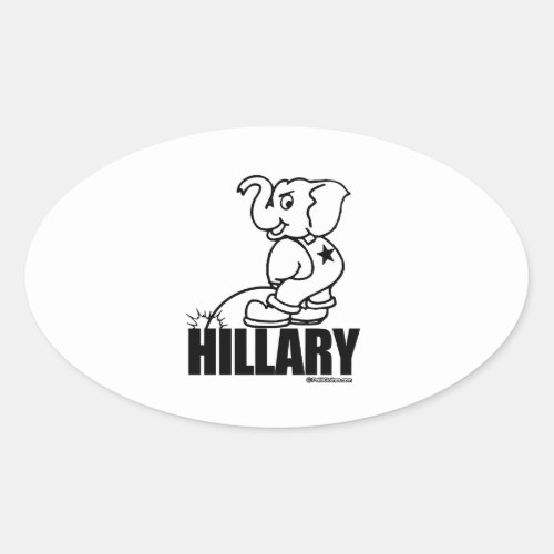 Pee on Hillary Oval Sticker