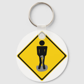 Pee Pants Road Sign Keychain