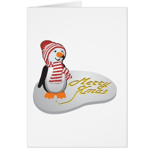 Pee Pee Penguin - Merry Xmas in Snow Card