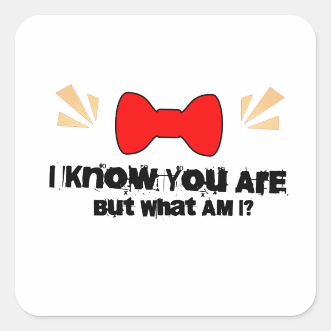 Pee Wee Herman I Know You Are But What Am I Square Sticker (Front)