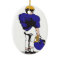 pee wee kids football player blue