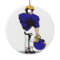 pee wee kids football player blue