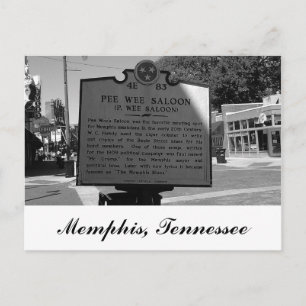 Pee Wee Saloon Historical Marker Memphis Tennessee Postcard