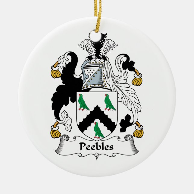 Peebles Family Crest Ceramic Ornament (Front)