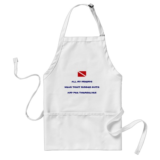 Peeing Cooking Scuba Diver Adult Apron (Front)