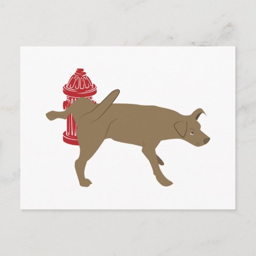 Peeing Dog Postcard