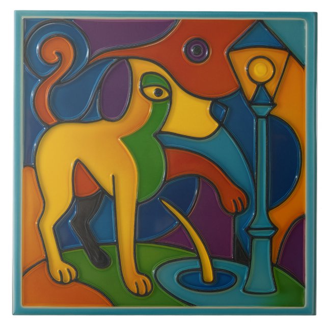 Peeing Dog Tile (Front)