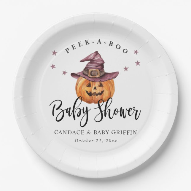 Peek-a-Boo Baby Shower Plate (Front)
