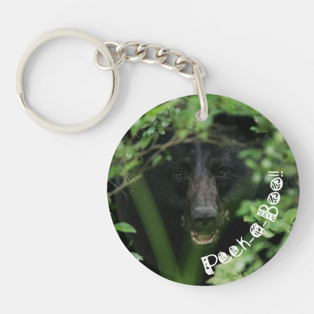 Peek-a-Boo Bear Keychain (Front)
