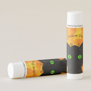 Peek-A-Boo Black Cat Orange Trick-or-Treat Lip Balm