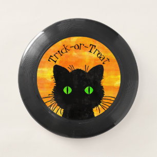 Peek-A-Boo Black Cat Orange Trick-or-Treat Wham-O Frisbee