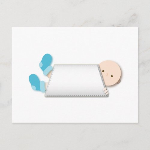 Peek_a_Boo Blue Baby Booties Cartoon Invitation Po