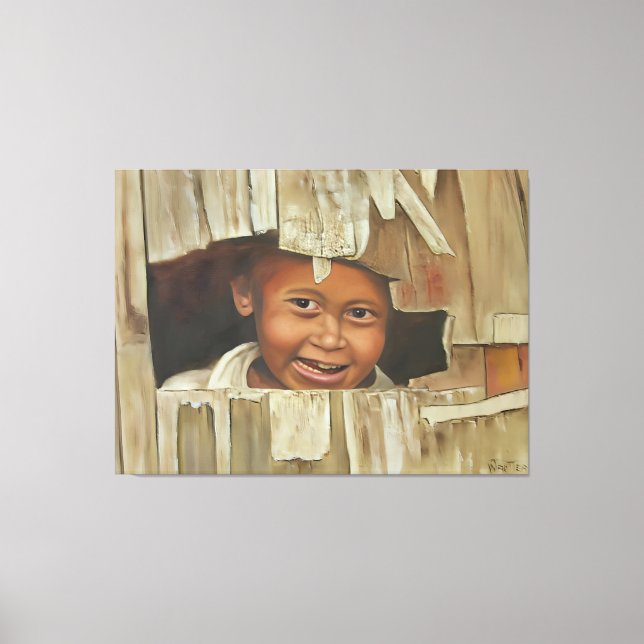 Peek-A-Boo Boy Canvas Print (Front)