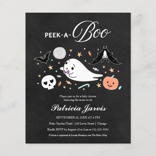 Peek_A_Boo Budget Halloween Baby Shower Invitation
