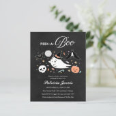 Peek-A-Boo Budget Halloween Baby Shower Invitation (Standing Front)