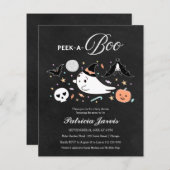 Peek-A-Boo Budget Halloween Baby Shower Invitation (Front/Back)